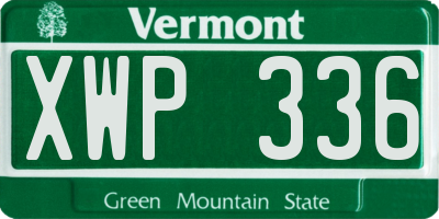 VT license plate XWP336