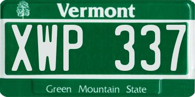 VT license plate XWP337