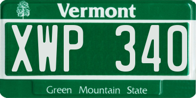 VT license plate XWP340