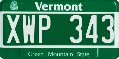 VT license plate XWP343