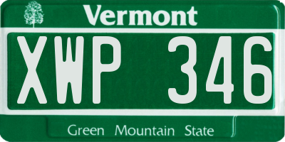 VT license plate XWP346