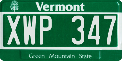 VT license plate XWP347