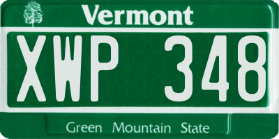 VT license plate XWP348