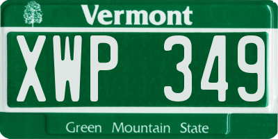 VT license plate XWP349