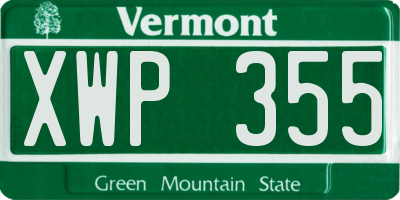 VT license plate XWP355