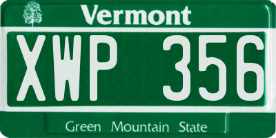 VT license plate XWP356