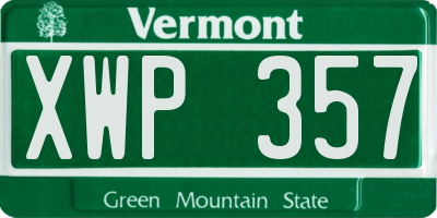 VT license plate XWP357