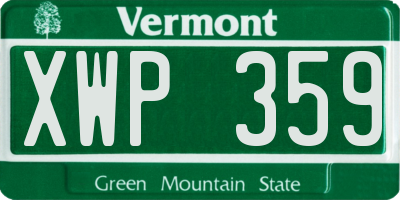 VT license plate XWP359