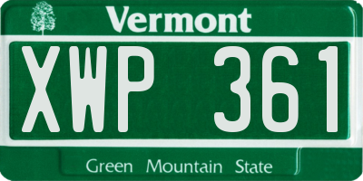 VT license plate XWP361