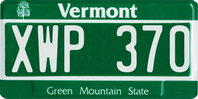 VT license plate XWP370