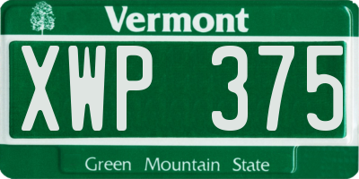 VT license plate XWP375