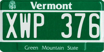VT license plate XWP376