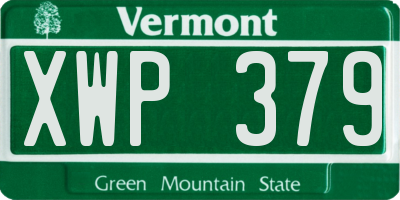 VT license plate XWP379