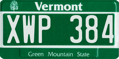 VT license plate XWP384