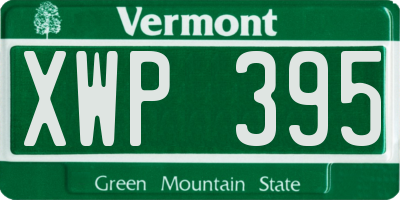 VT license plate XWP395