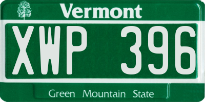 VT license plate XWP396