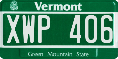 VT license plate XWP406