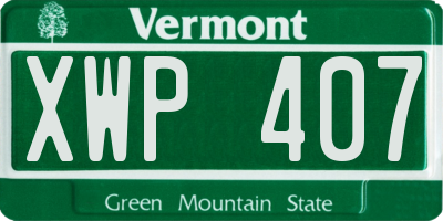 VT license plate XWP407