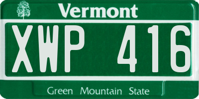 VT license plate XWP416