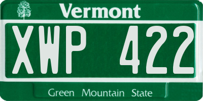 VT license plate XWP422