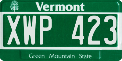 VT license plate XWP423