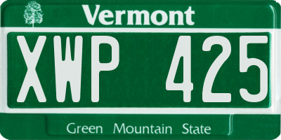 VT license plate XWP425