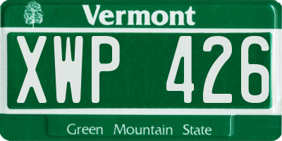 VT license plate XWP426