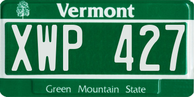 VT license plate XWP427