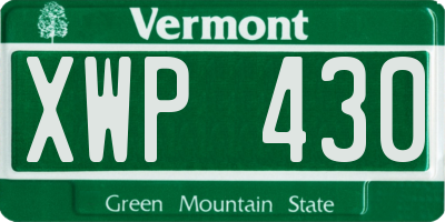 VT license plate XWP430