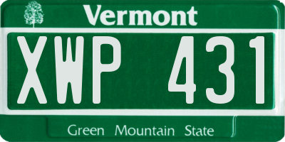 VT license plate XWP431