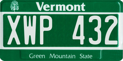 VT license plate XWP432