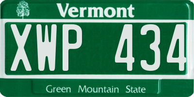 VT license plate XWP434