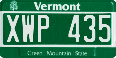 VT license plate XWP435