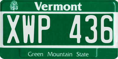 VT license plate XWP436