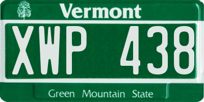 VT license plate XWP438