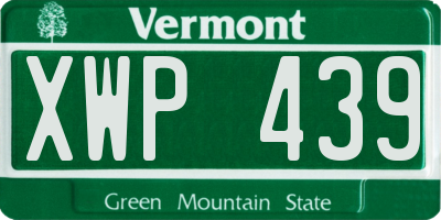 VT license plate XWP439