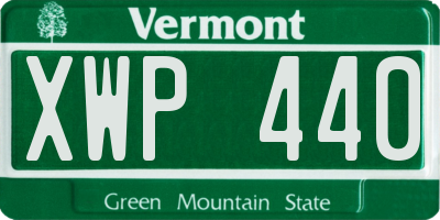 VT license plate XWP440