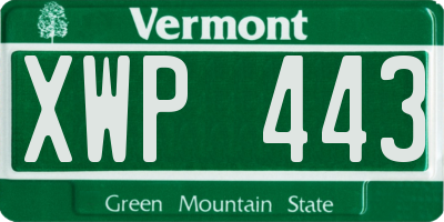VT license plate XWP443