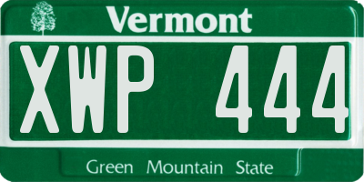 VT license plate XWP444