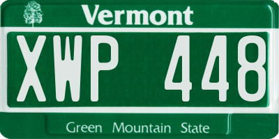 VT license plate XWP448