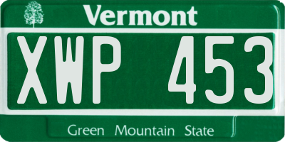 VT license plate XWP453