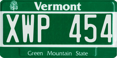 VT license plate XWP454