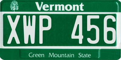 VT license plate XWP456