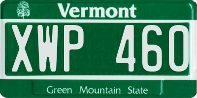 VT license plate XWP460