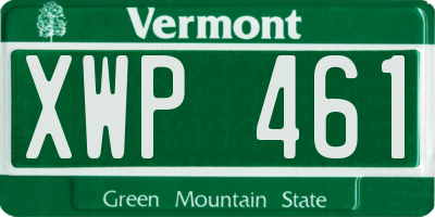 VT license plate XWP461