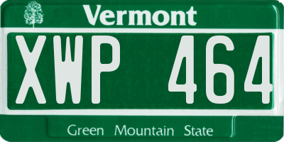 VT license plate XWP464