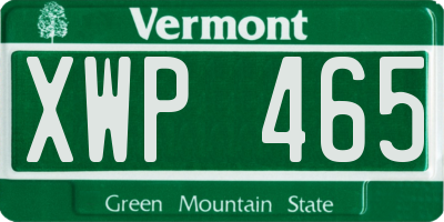 VT license plate XWP465