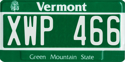 VT license plate XWP466