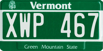 VT license plate XWP467