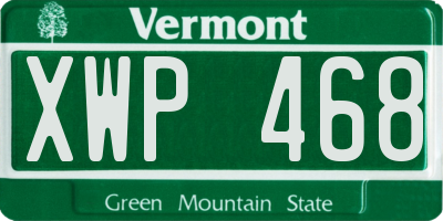 VT license plate XWP468